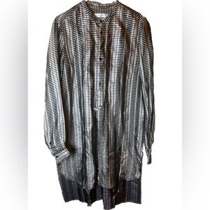 Palmer Harding Silver Metallic/ Black Striped Tunic Dress Size L